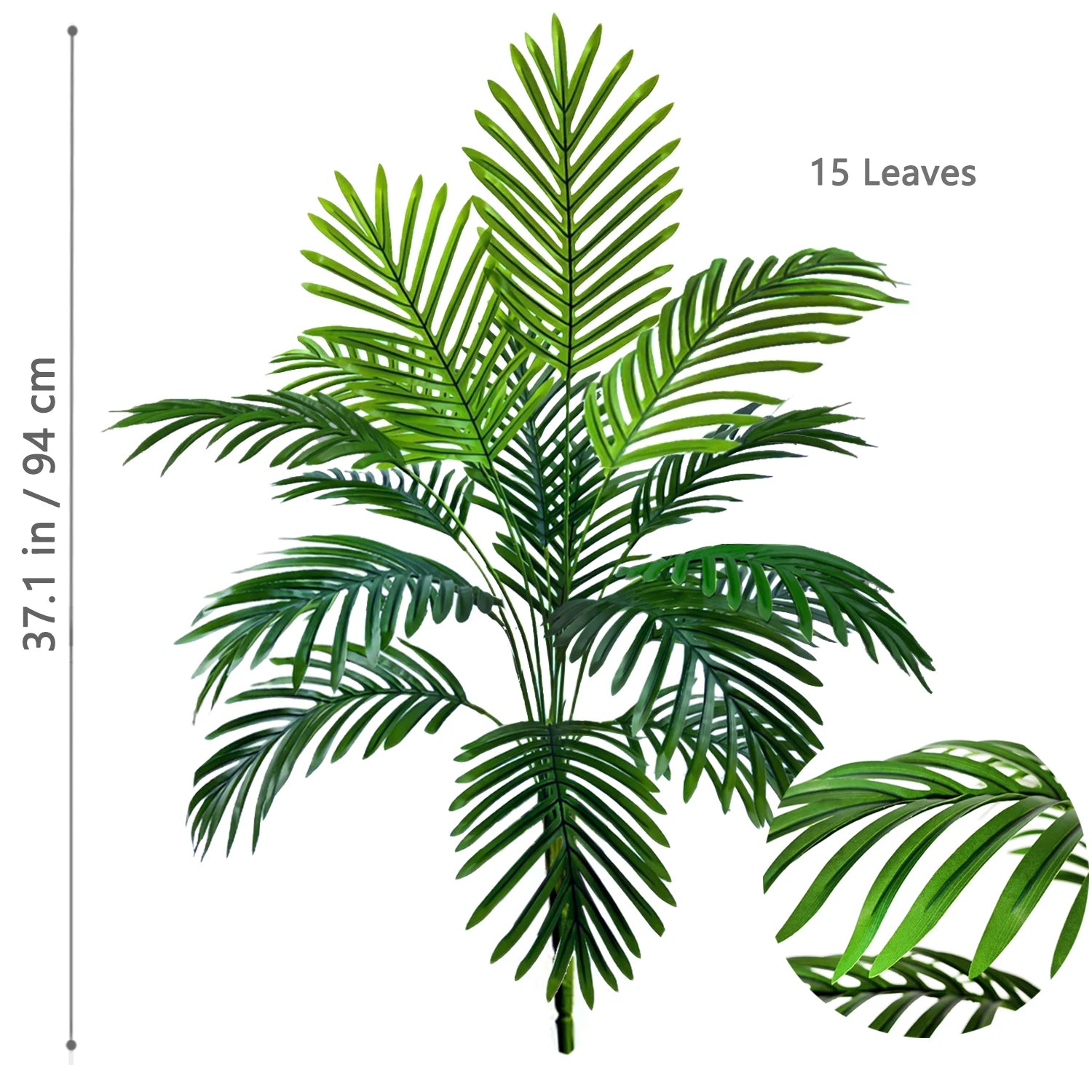 Grand palmier artificiel tropical de 50 à 120 cm, plante artificielle avec feuilles de palmier vertes en plastique, idéale pour la décoration de la maison et du jardin.