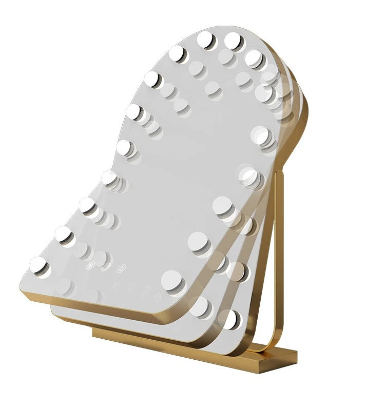 Miroir de maquillage LED avec éclairage, miroir de beauté portable pour salle de bain et chambre, miroir de bureau rechargeable
