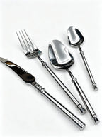 Couverts en acier inoxydable 304 argenté effet miroir, ensemble de couverts au manche torsadé rétro, vaisselle luxueuse pour mariage, hôtel et repas à la maison