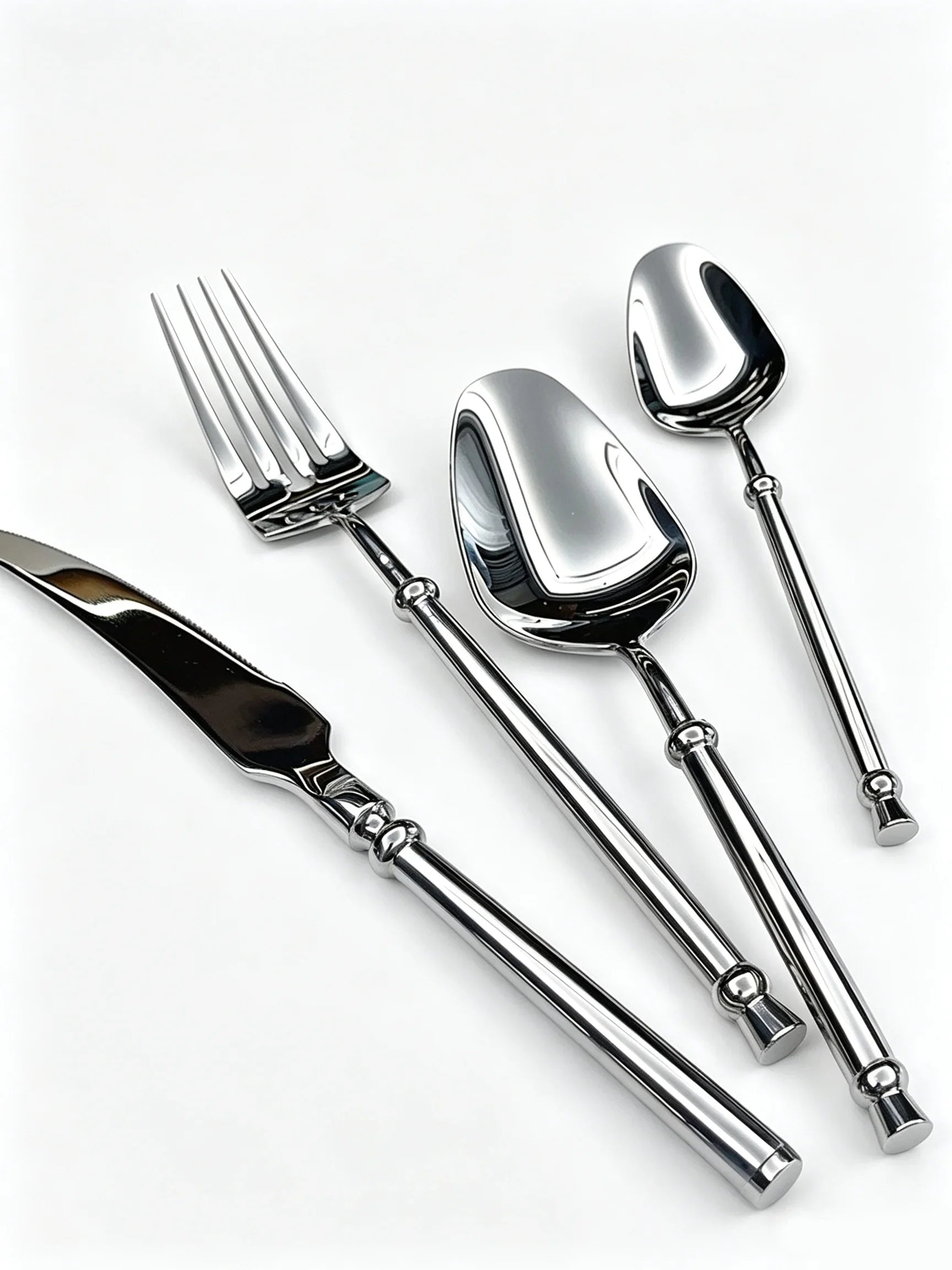 Couverts en acier inoxydable 304 argenté effet miroir, ensemble de couverts au manche torsadé rétro, vaisselle luxueuse pour mariage, hôtel et repas à la maison