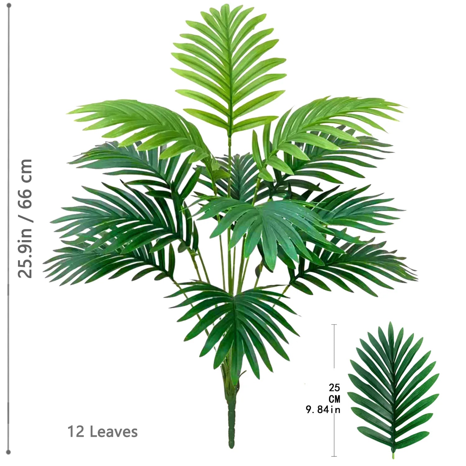 Grand palmier artificiel tropical de 50 à 120 cm, plante artificielle avec feuilles de palmier vertes en plastique, idéale pour la décoration de la maison et du jardin.