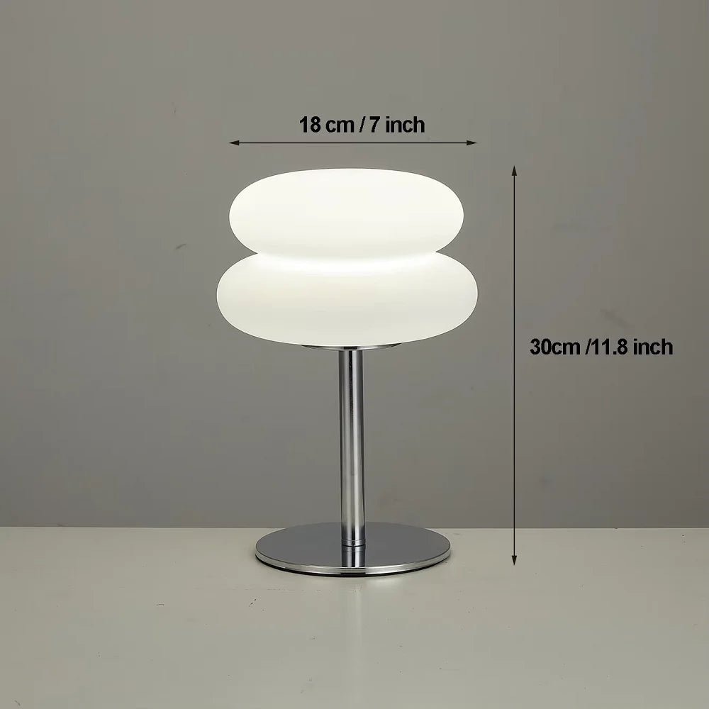 Lampe de chevet style crème, à 3 couleurs de lumière réglables, avec alimentation USB, idéale comme lampe d’ambiance pour chambre, salon, bureau ou décoration intérieure.