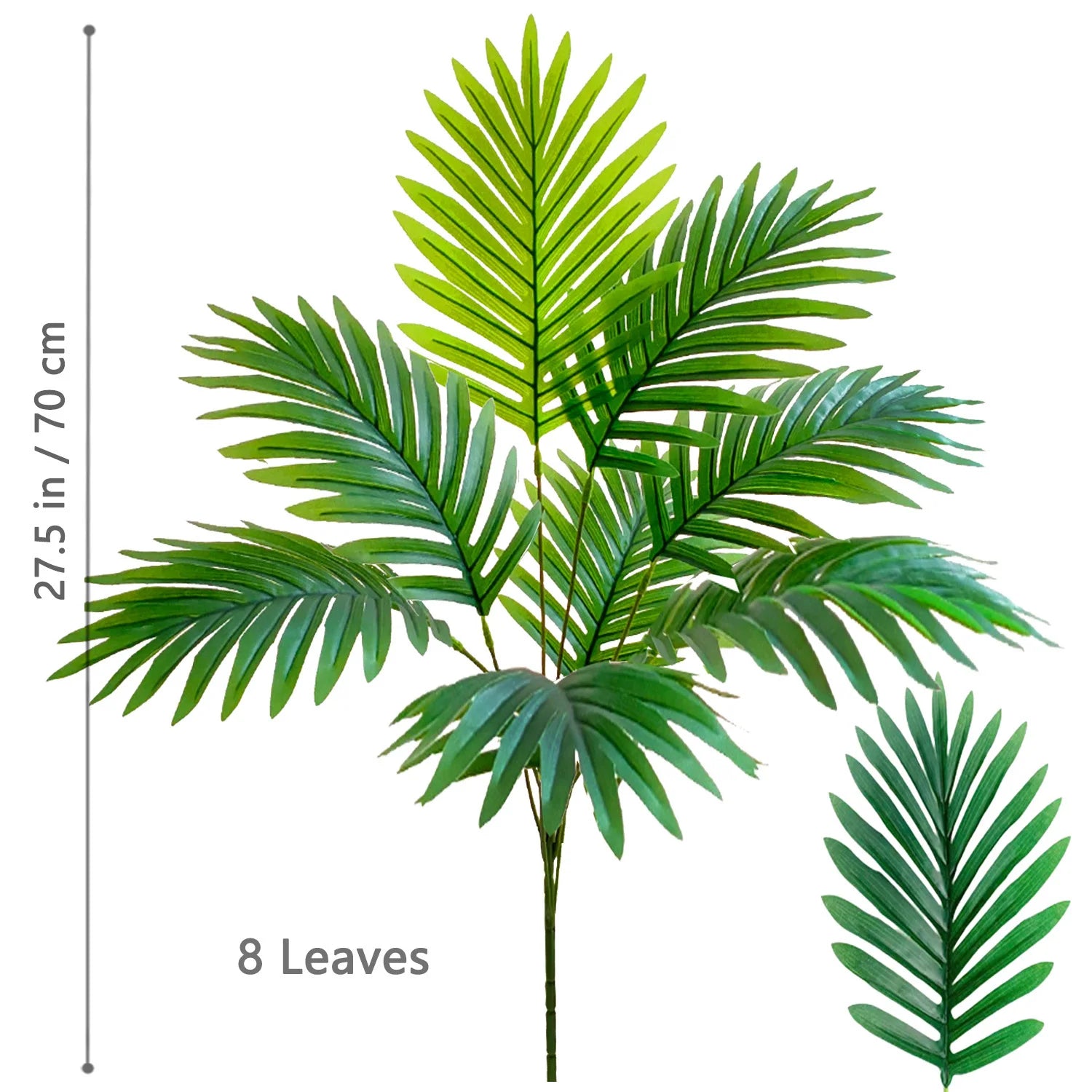 Grand palmier artificiel tropical de 50 à 120 cm, plante artificielle avec feuilles de palmier vertes en plastique, idéale pour la décoration de la maison et du jardin.