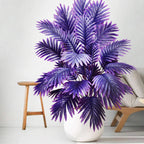 Grand palmier artificiel tropical de 50 à 120 cm, plante artificielle avec feuilles de palmier vertes en plastique, idéale pour la décoration de la maison et du jardin.