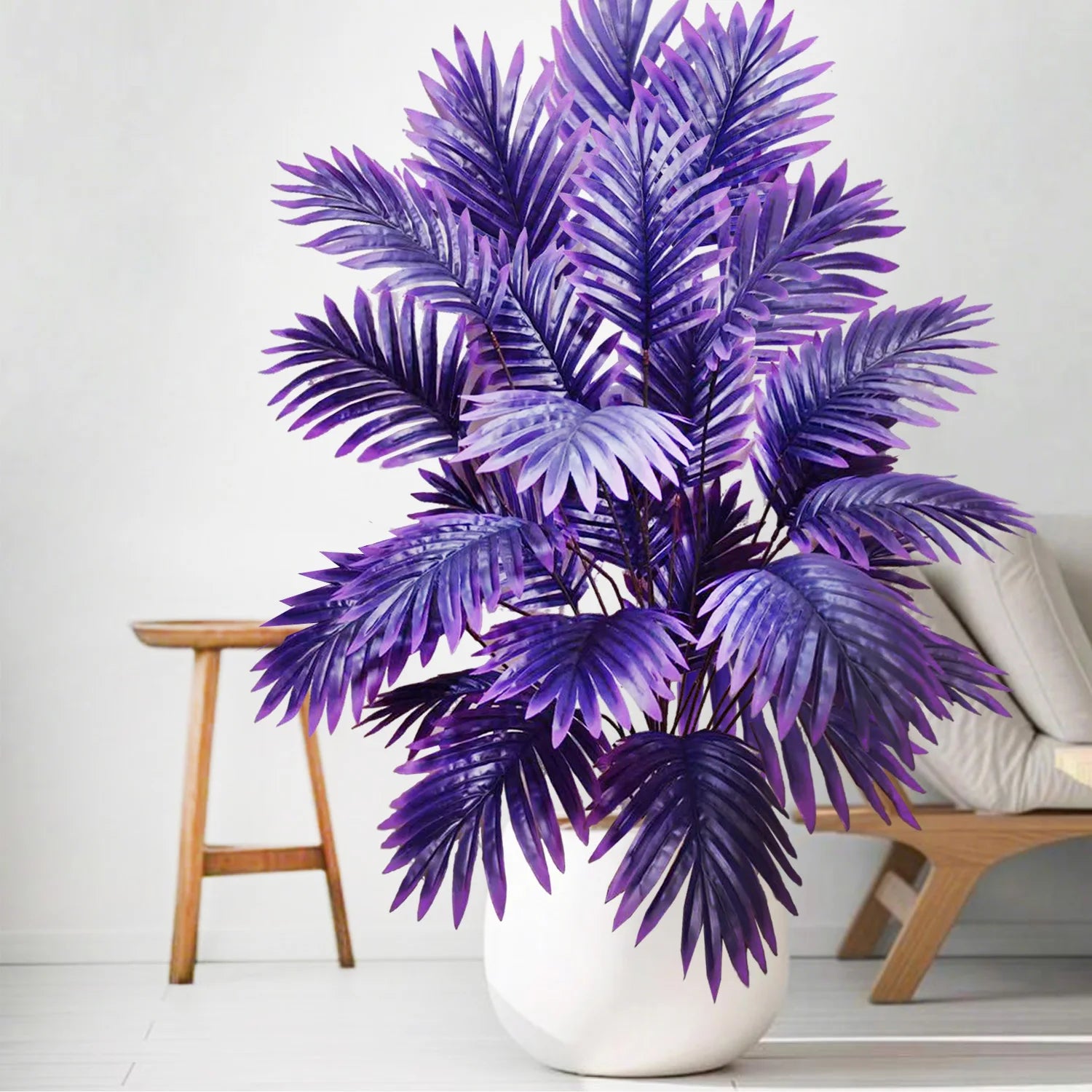 Grand palmier artificiel tropical de 50 à 120 cm, plante artificielle avec feuilles de palmier vertes en plastique, idéale pour la décoration de la maison et du jardin.