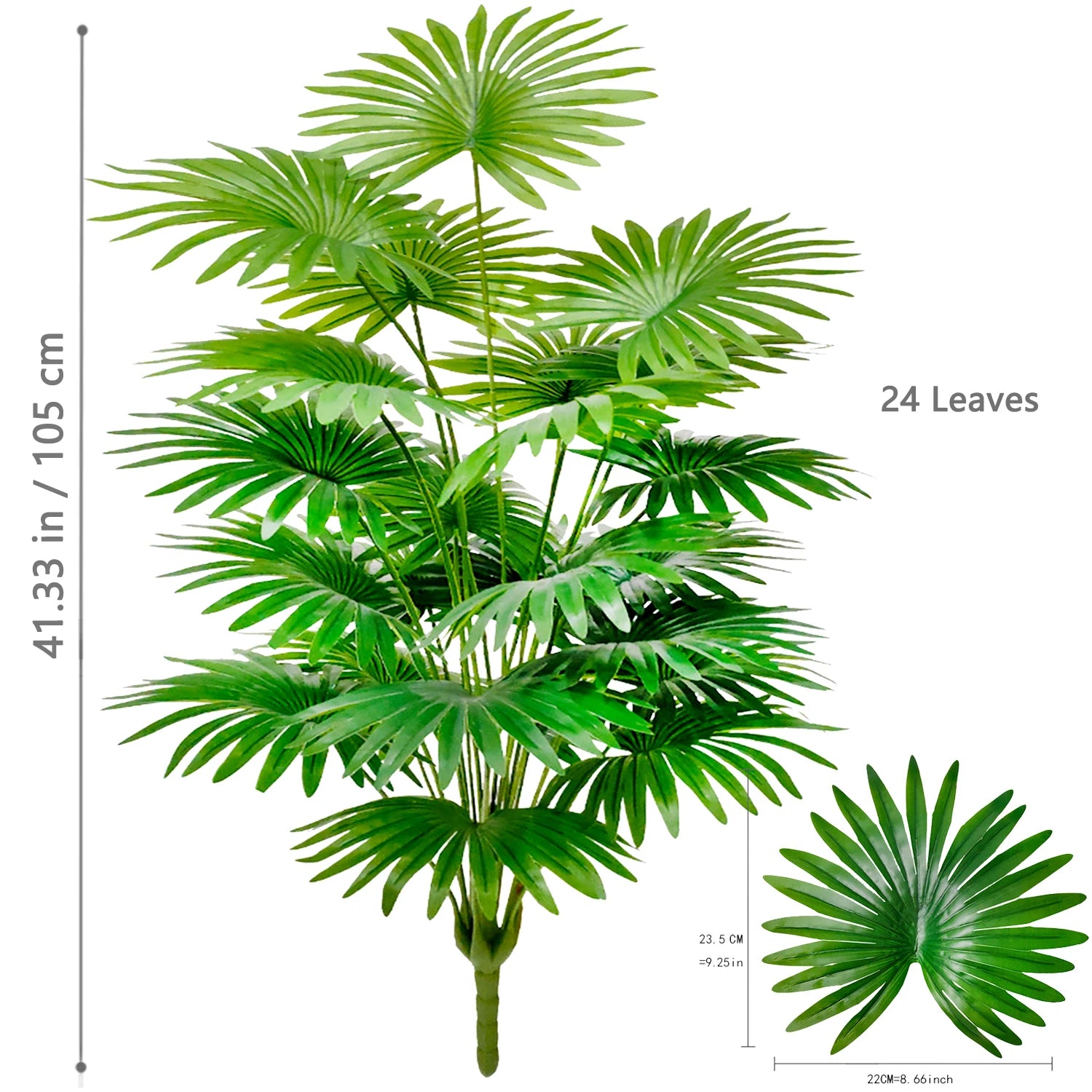 Grand palmier artificiel tropical de 50 à 120 cm, plante artificielle avec feuilles de palmier vertes en plastique, idéale pour la décoration de la maison et du jardin.