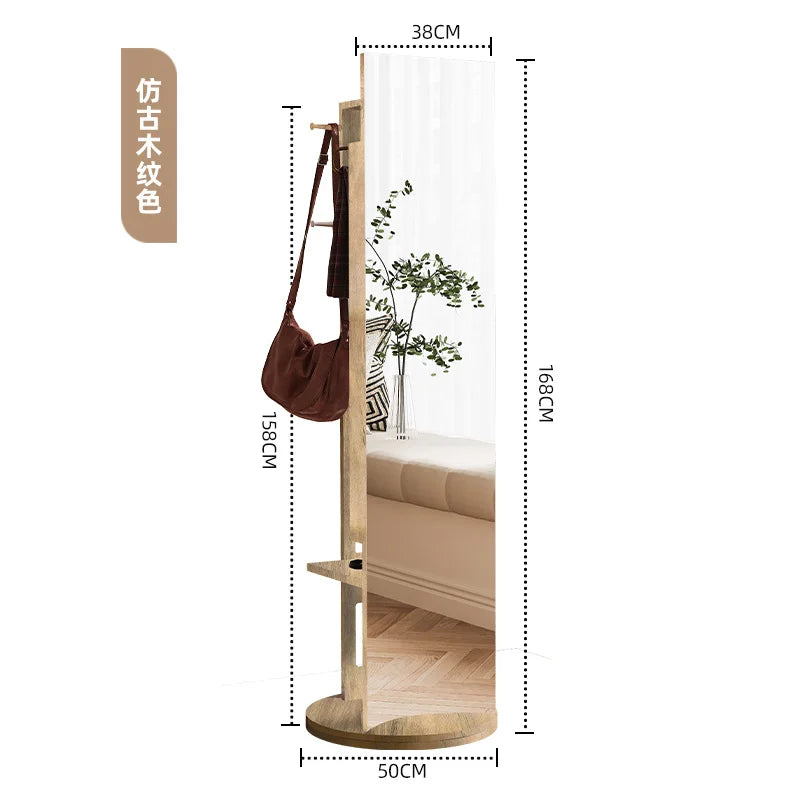 Miroir pleine longueur avec rangement pour bijoux et cosmétiques, armoire miroir du sol au plafond, meuble de rangement avec miroir intégré, idéal pour la maison et la coiffeuse