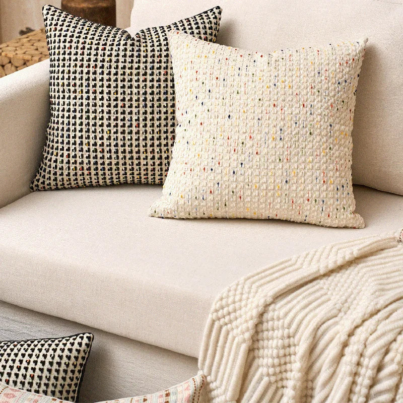 Housses de coussin douces en chenille à rayures, taies d’oreiller décoratives modernes pour canapé, luxueuses et confortables, pour la décoration intérieure, disponibles en plusieurs couleurs.