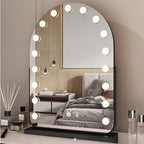Miroir de maquillage LED avec éclairage, miroir de beauté portable pour salle de bain et chambre, miroir de bureau rechargeable