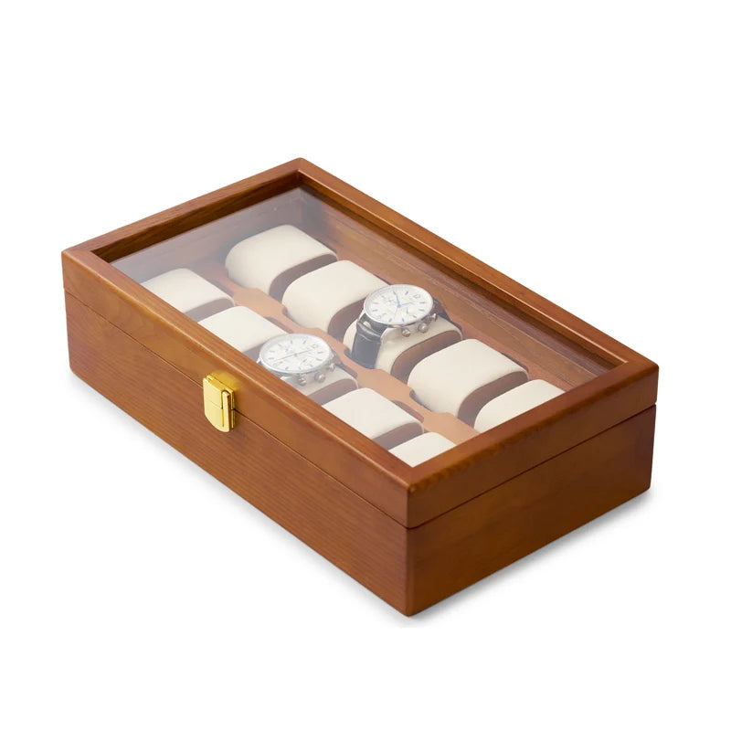 Boîte de rangement en bois MISHITU pour montres, boîte à bijoux pour bracelets de montre, organisateur de rangement haut de gamme pour bijoux, coffret de présentation pour montres et bijoux