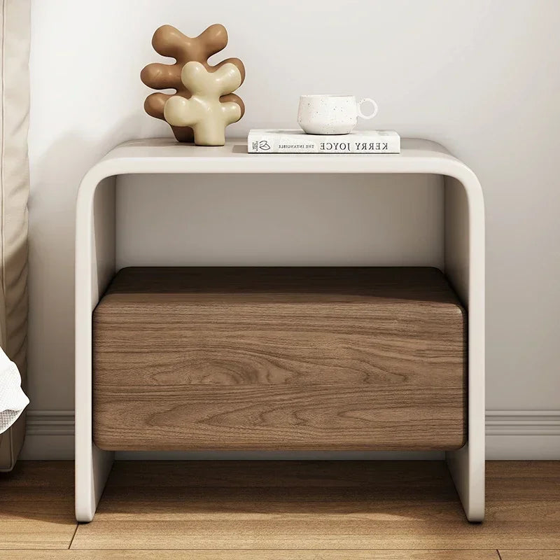 Table de chevet moderne de style européen, meuble de rangement luxueux et esthétique, design italien minimaliste, table de nuit pour chambre à coucher.