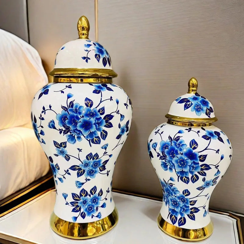 Vase moderne en forme de pot à gingembre pour fleurs, finition platine, style nordique, décoration pour salon, chambre, table à manger et mariage.