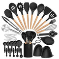 Set de 36 ustensiles de cuisine en silicone avec support