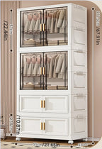 Boîte de rangement pliable en plastique, armoire simple pour chambre et dressing, meuble de rangement pour jouets, sans installation requise.