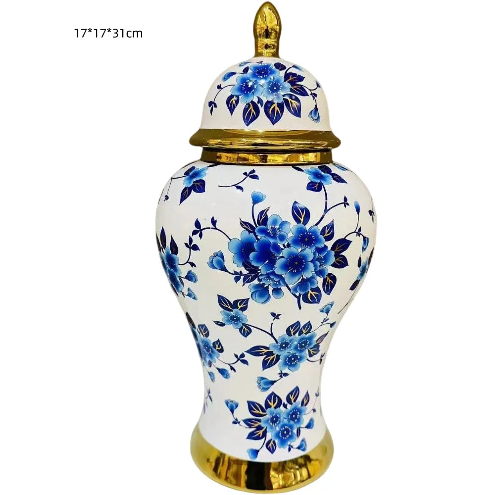 Vase moderne en forme de pot à gingembre pour fleurs, finition platine, style nordique, décoration pour salon, chambre, table à manger et mariage.