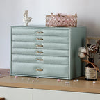 6 Layers PU Leather Jewelry Box Storage Case Display Organizer Ring Necklace Earring Collection for Gifts