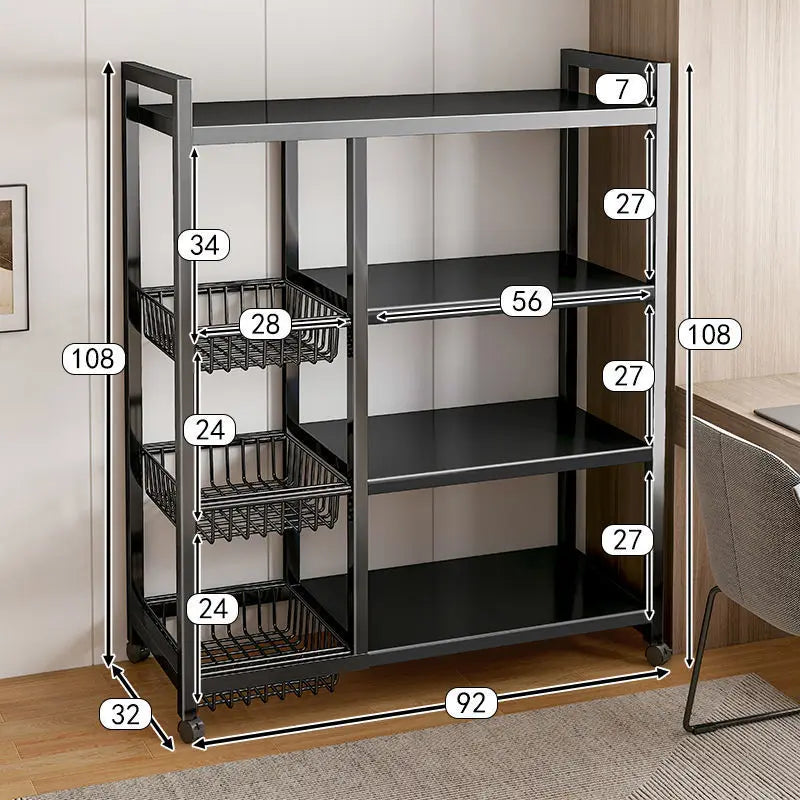 Étagère de rangement de cuisine en fer forgé à plusieurs niveaux, sur pied et amovible, organisateur pour légumes, condiments et ustensiles de cuisine pour la maison