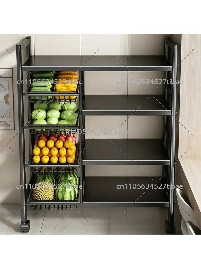 Étagère de rangement de cuisine en fer forgé à plusieurs niveaux, sur pied et amovible, organisateur pour légumes, condiments et ustensiles de cuisine pour la maison