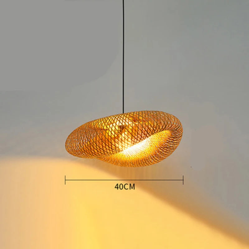 Suspension ZK20 en bambou tressé, diamètre 60/50/40 cm, luminaire LED suspendu pour plafond, en rotin tressé, idéal pour la décoration de la maison et de la chambre.