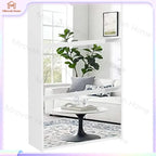 Meuble à chaussures ultra-fin avec miroir et compartiments basculants, rangement mural pour entrée et couloir, organisateur moderne pour la maison.