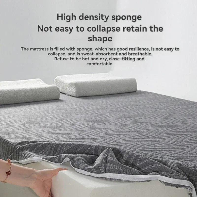 Matelas moelleux multifonctionnel pour la maison, en mousse à mémoire de forme et coton éponge, déhoussable et lavable, idéal pour la chambre et le dortoir.