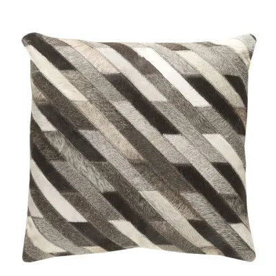 Housse de coussin en véritable cuir de vache 100 % naturel, 45 × 45 cm, motif vache marron crème, housse de coussin luxueuse pour décoration intérieure.