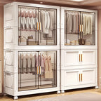 Boîte de rangement pliable en plastique, armoire simple pour chambre et dressing, meuble de rangement pour jouets, sans installation requise.