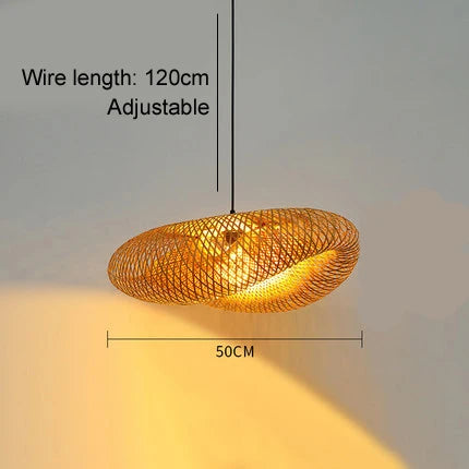 Suspension ZK20 en bambou tressé, diamètre 60/50/40 cm, luminaire LED suspendu pour plafond, en rotin tressé, idéal pour la décoration de la maison et de la chambre.