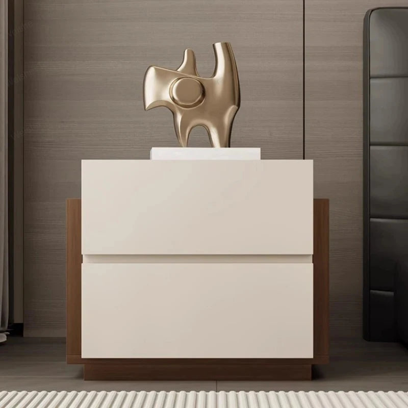 Table de chevet nordique avec tiroir de rangement, design esthétique et luxueux, meuble modulaire de style chinois simple pour chambre à coucher.