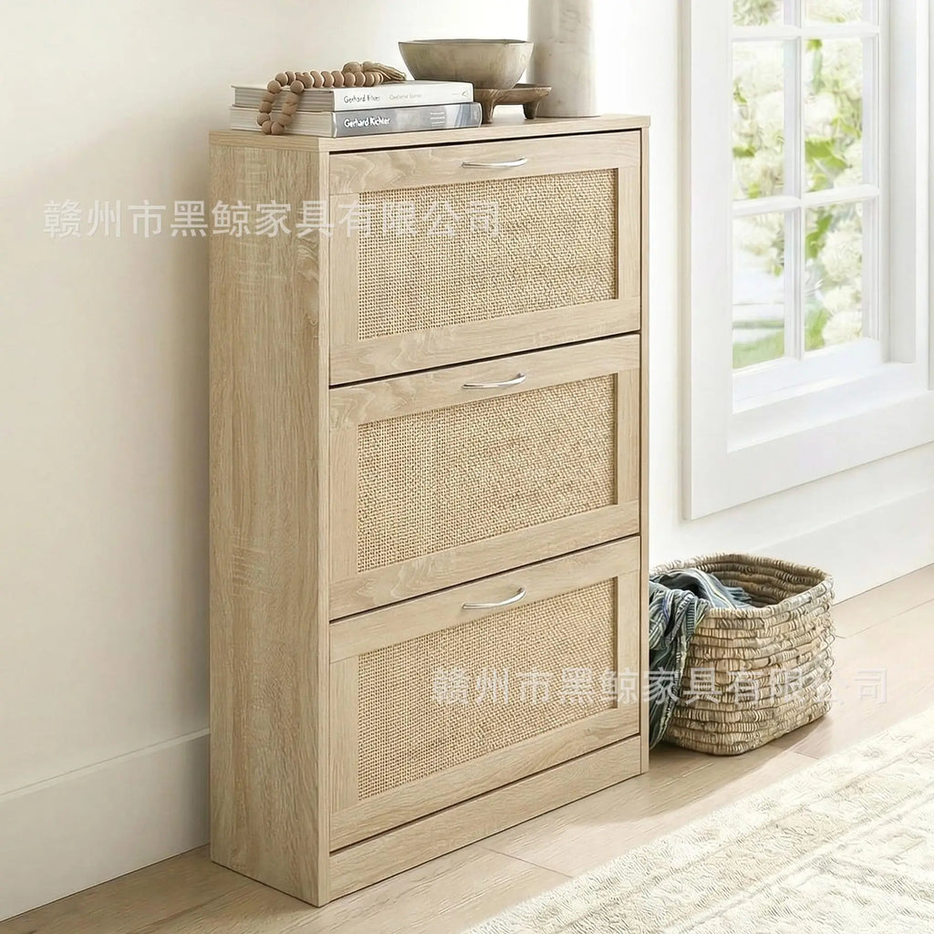 Meuble à chaussures ultra-fin avec miroir et compartiments basculants, rangement mural pour entrée et couloir, organisateur moderne pour la maison.