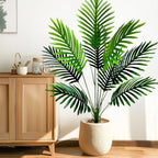 Grand palmier artificiel tropical de 50 à 120 cm, plante artificielle avec feuilles de palmier vertes en plastique, idéale pour la décoration de la maison et du jardin.