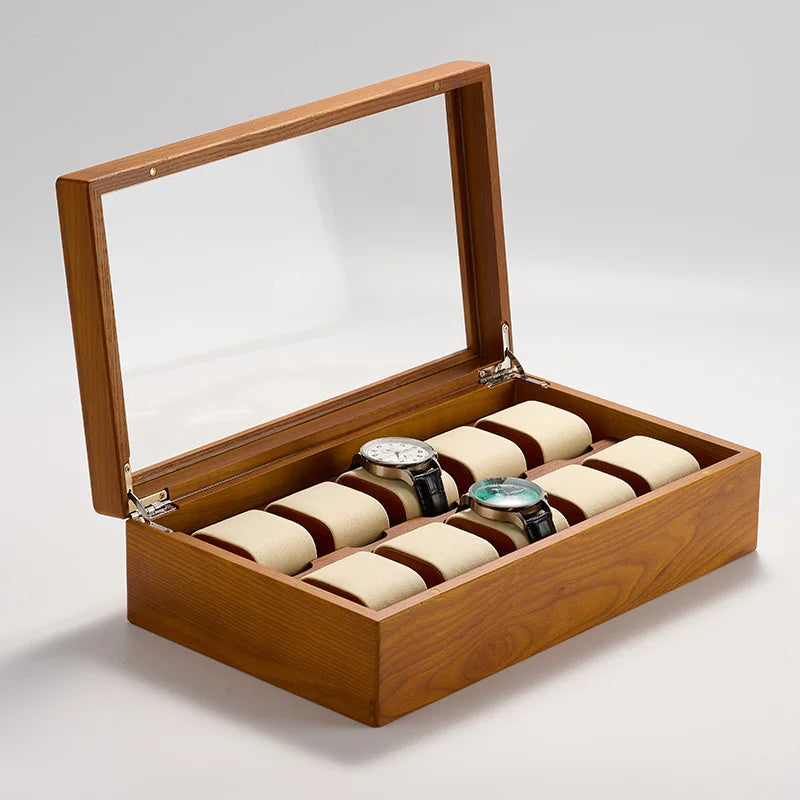Boîte de rangement en bois MISHITU pour montres, boîte à bijoux pour bracelets de montre, organisateur de rangement haut de gamme pour bijoux, coffret de présentation pour montres et bijoux