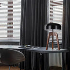 Lampadaire moderne classique en bois, style artistique, pour hôtel, chambre, salon et maison, avec pied tripode et abat-jour en forme de champignon.