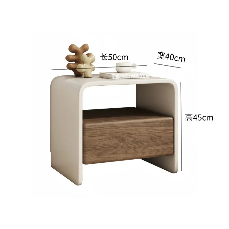Table de chevet moderne de style européen, meuble de rangement luxueux et esthétique, design italien minimaliste, table de nuit pour chambre à coucher.