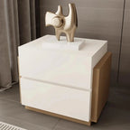 Table de chevet nordique avec tiroir de rangement, design esthétique et luxueux, meuble modulaire de style chinois simple pour chambre à coucher.
