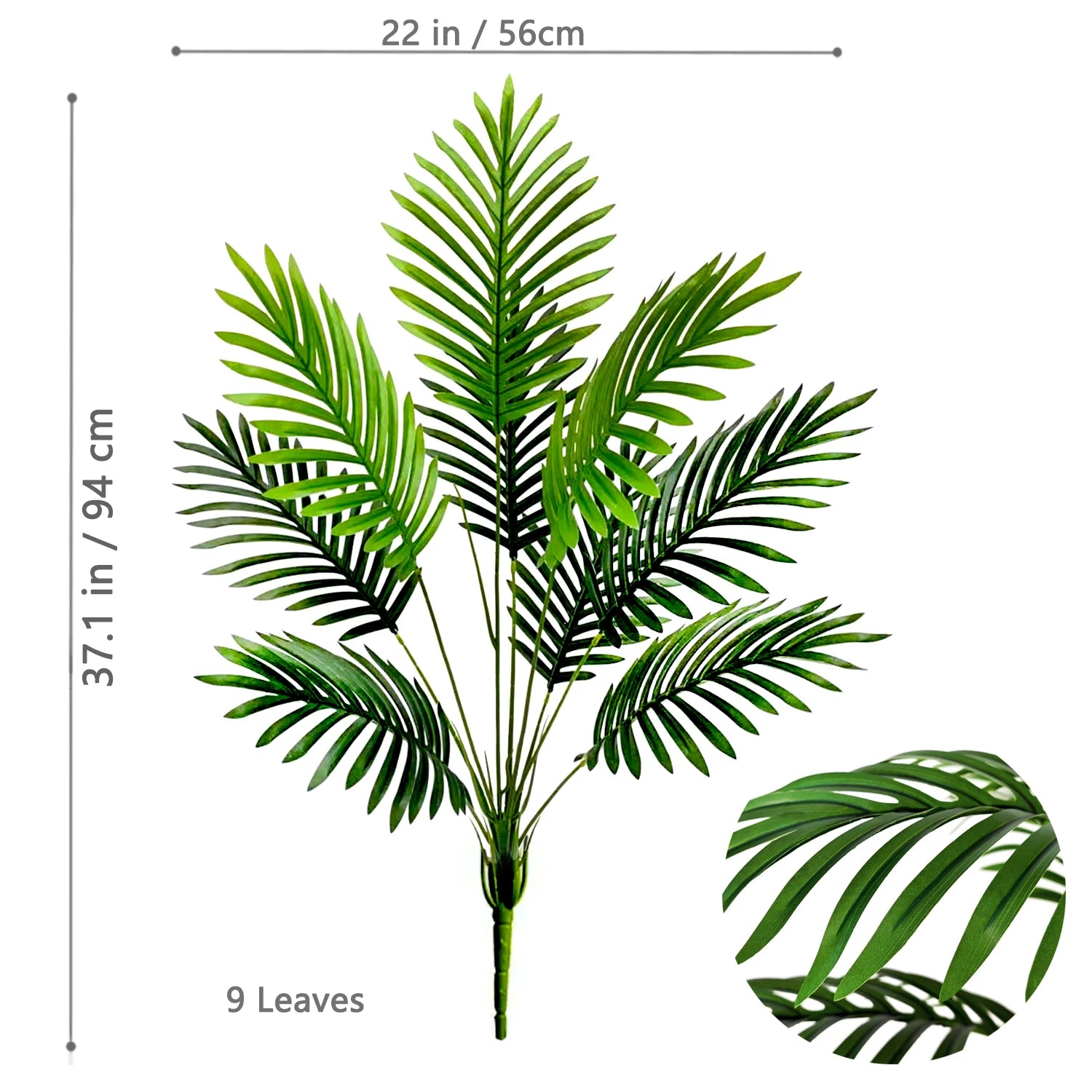 Grand palmier artificiel tropical de 50 à 120 cm, plante artificielle avec feuilles de palmier vertes en plastique, idéale pour la décoration de la maison et du jardin.