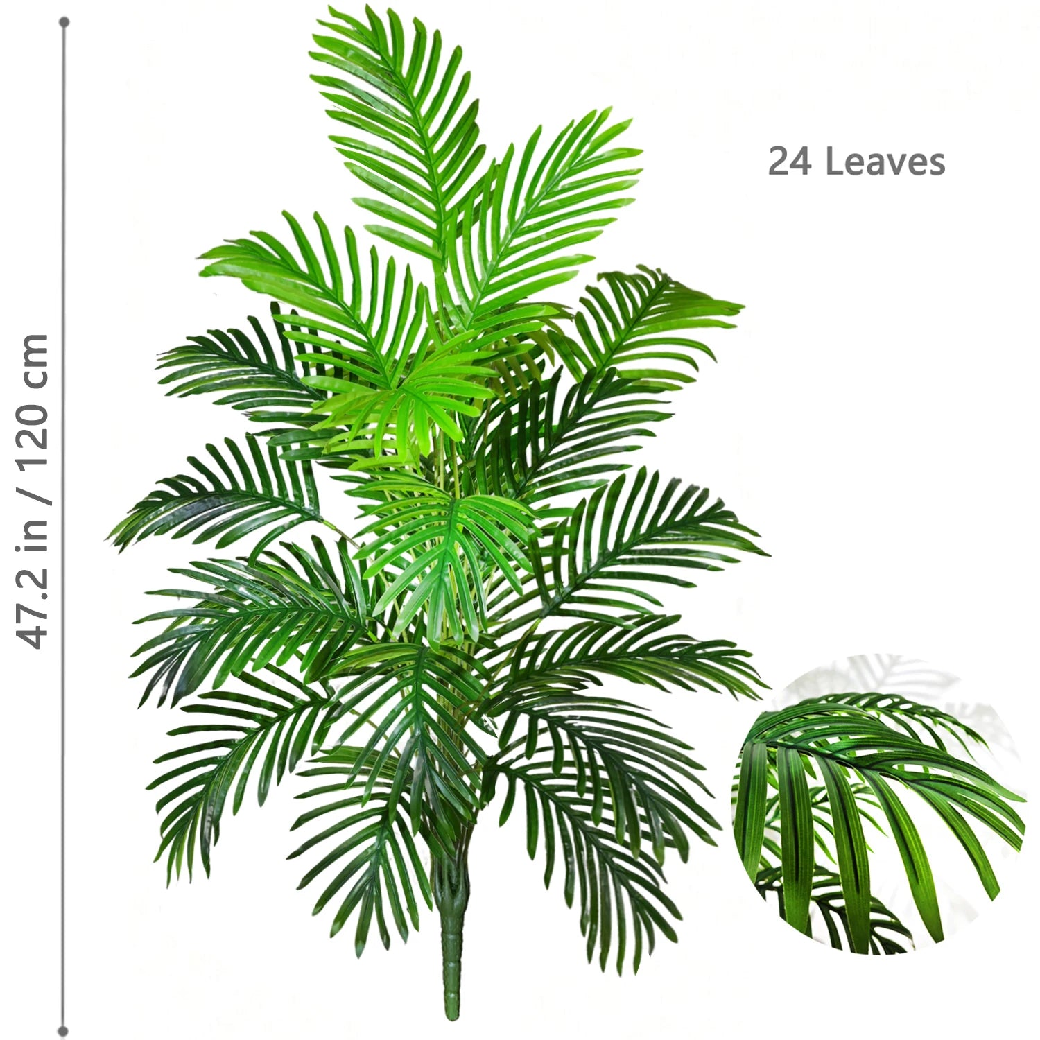 Grand palmier artificiel tropical de 50 à 120 cm, plante artificielle avec feuilles de palmier vertes en plastique, idéale pour la décoration de la maison et du jardin.