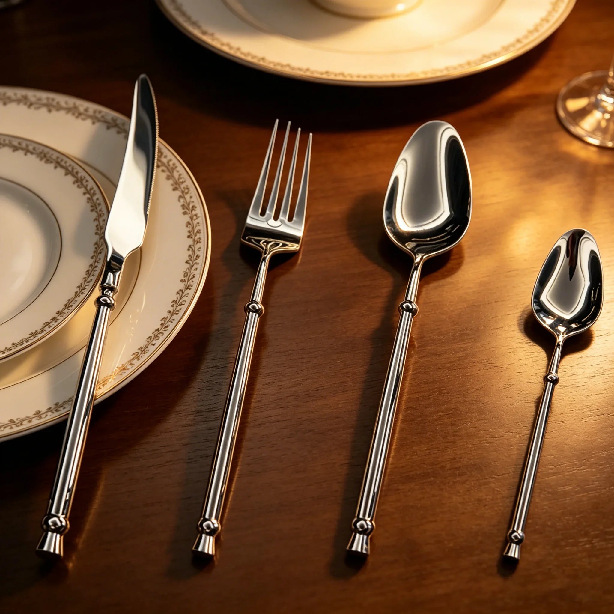 Couverts en acier inoxydable 304 argenté effet miroir, ensemble de couverts au manche torsadé rétro, vaisselle luxueuse pour mariage, hôtel et repas à la maison