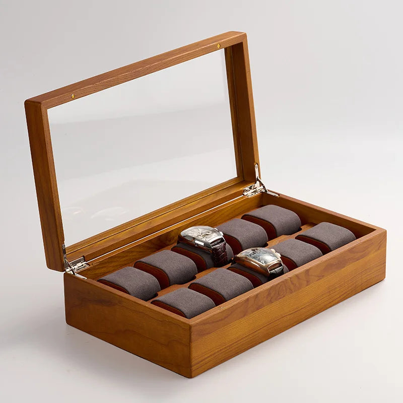 Boîte de rangement en bois MISHITU pour montres, boîte à bijoux pour bracelets de montre, organisateur de rangement haut de gamme pour bijoux, coffret de présentation pour montres et bijoux