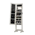 Miroir pleine longueur avec rangement pour bijoux et cosmétiques, armoire miroir du sol au plafond, meuble de rangement avec miroir intégré, idéal pour la maison et la coiffeuse
