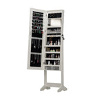 Miroir pleine longueur avec rangement pour bijoux et cosmétiques, armoire miroir du sol au plafond, meuble de rangement avec miroir intégré, idéal pour la maison et la coiffeuse