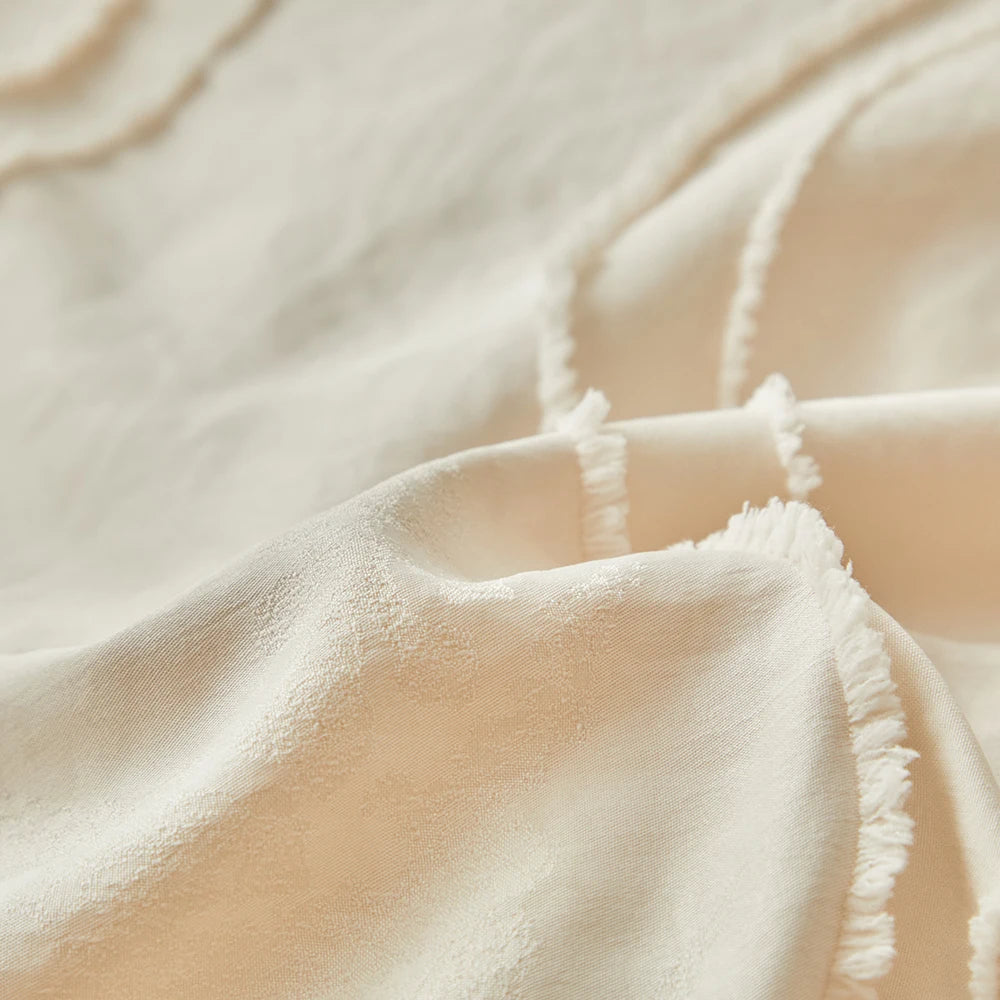 Parure de lit avec housse de couette, tailles Twin, Full, Queen et King, style nordique, avec motif rayures ondulées, disponible en 135 × 200 cm, 200 × 200 cm et jusqu’à 240 × 220 cm.