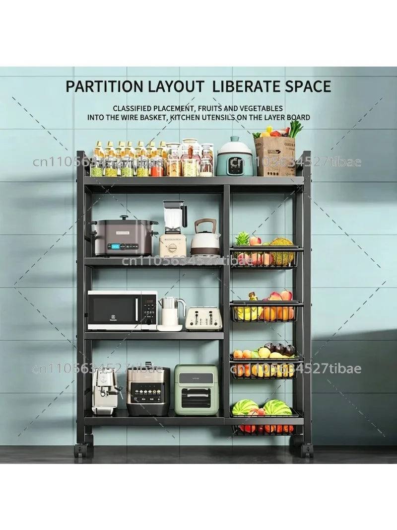 Étagère de rangement de cuisine en fer forgé à plusieurs niveaux, sur pied et amovible, organisateur pour légumes, condiments et ustensiles de cuisine pour la maison