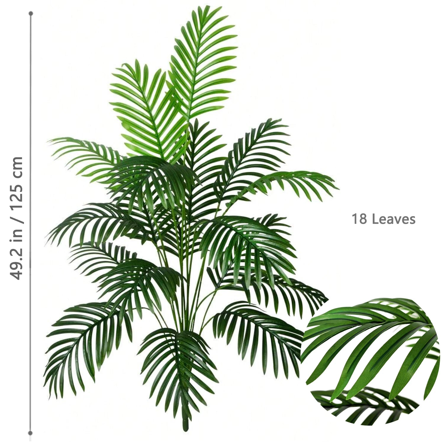 Grand palmier artificiel tropical de 50 à 120 cm, plante artificielle avec feuilles de palmier vertes en plastique, idéale pour la décoration de la maison et du jardin.