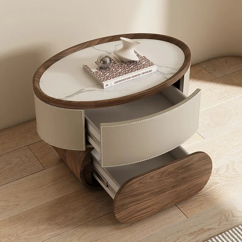 Table de chevet minimaliste gain de place, design unique et luxueux, table d’appoint moderne de style nordique, meuble pour chambre et salon.
