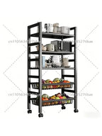 Étagère de rangement de cuisine en fer forgé à plusieurs niveaux, sur pied et amovible, organisateur pour légumes, condiments et ustensiles de cuisine pour la maison