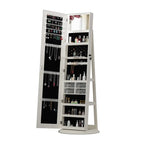 Miroir pleine longueur avec rangement pour bijoux et cosmétiques, armoire miroir du sol au plafond, meuble de rangement avec miroir intégré, idéal pour la maison et la coiffeuse