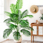 Grand palmier artificiel tropical de 50 à 120 cm, plante artificielle avec feuilles de palmier vertes en plastique, idéale pour la décoration de la maison et du jardin.