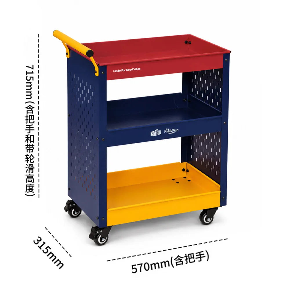 Desserte de rangement mobile avec panneau perforé, chariot roulant multifonctionnel, étagère et organisateur pour livres, collations et rangement à la maison