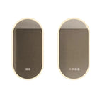 Miroir de salle de bain intelligent ovale avec écran tactile, miroir LED éclairé pour lavabo et maquillage, miroir mural long et petit miroir de courtoisie intelligent.